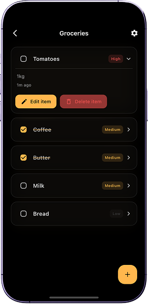 Mono Lista app screenshot